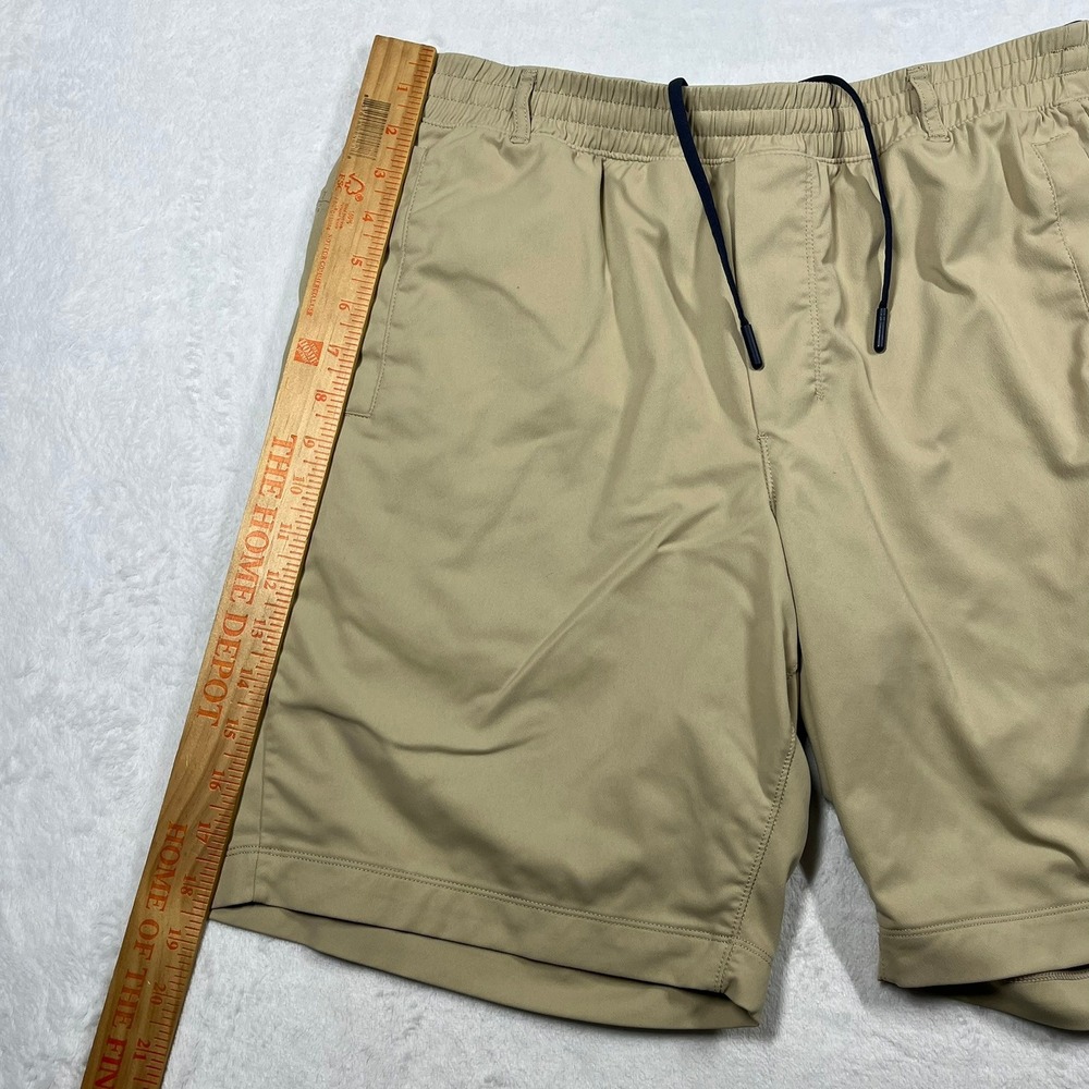 Birddogs Gym Shorts Men XL Long Tan Khaki Lined Stretch Athletic Performance - Picture 7 of 13